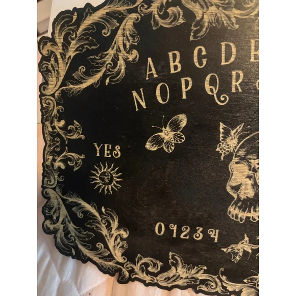 Hand crafted Artisan Felt Backed Spirit Board Black & Gold with planchette